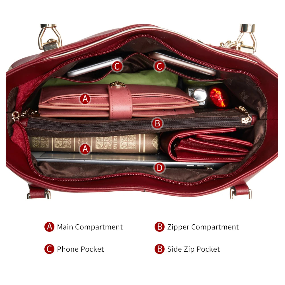 Foxer Leather Women S Shoulder Bag Cowhide Crossbody Luxury Female Handbag Tote Purse Festival Gift