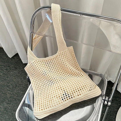 Crochet Tote Bag for Women – Large Hollow Knit Shoulder Bag