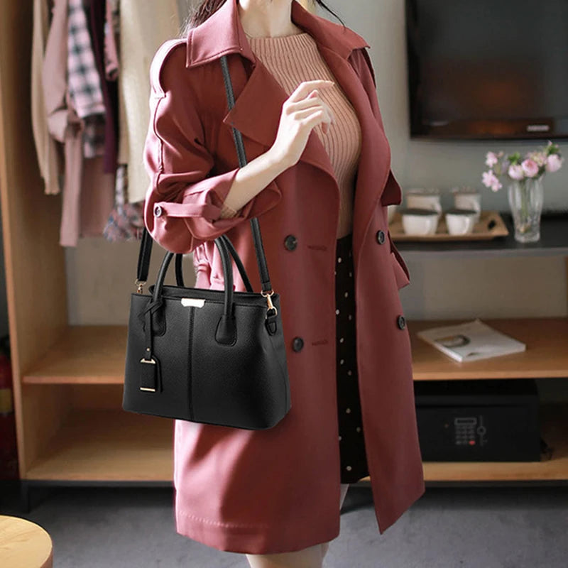 Large Women's Tote Bag – Structured Square Shoulder Handbag