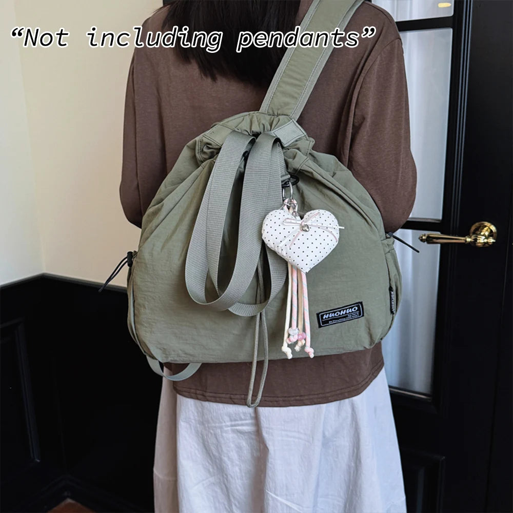 2-in-1 Drawstring Backpack & Crossbody Bag – Lightweight Casual