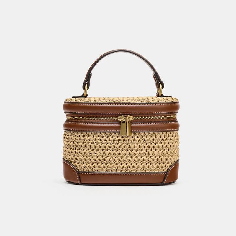 Woven Box Handbag – Women's Small Tote Crossbody Shoulder Bag