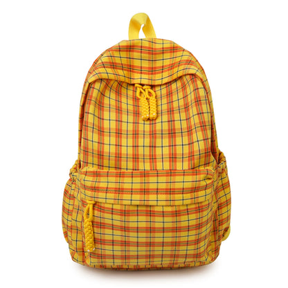 Plaid Nylon Backpack – Large Capacity Student Daypack