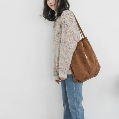 Corduroy Tote Bag – Large Eco-Friendly Reusable Shoulder Bag