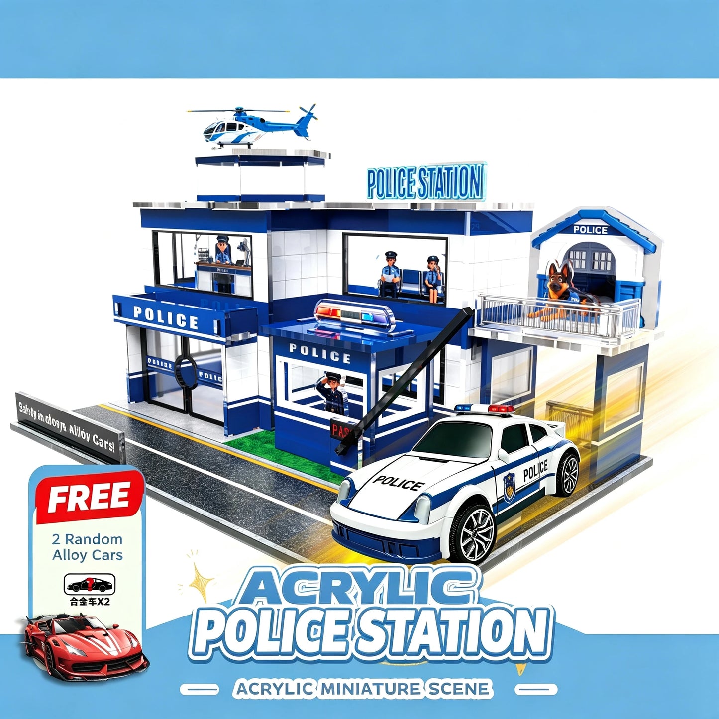 Police Station Miniature Building Blocks Scene Set