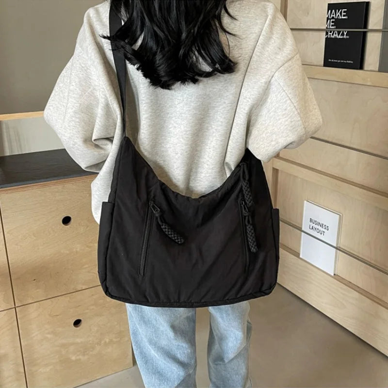 Women's Nylon Crossbody Shoulder Bag – Lightweight Travel Commuter Tote