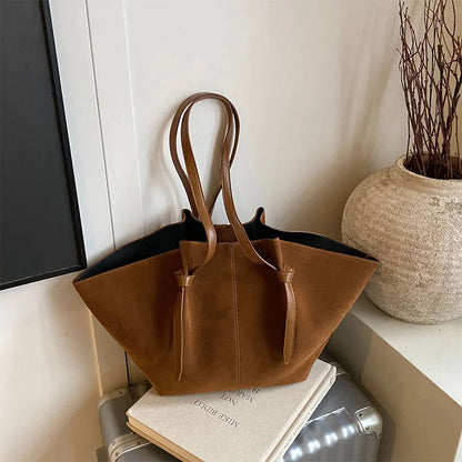 Large Capacity Women's Wing Shoulder Bag – Luxury Suede Tote