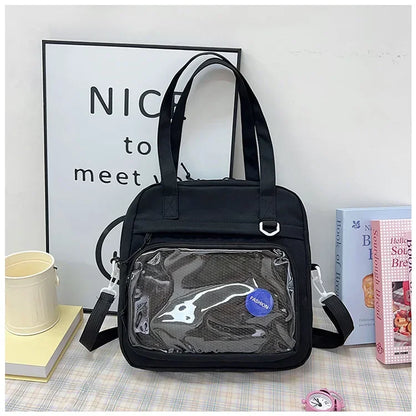 Kawaii Ita Bag Nylon Tote – Large Shoulder Bag for Teen Girls