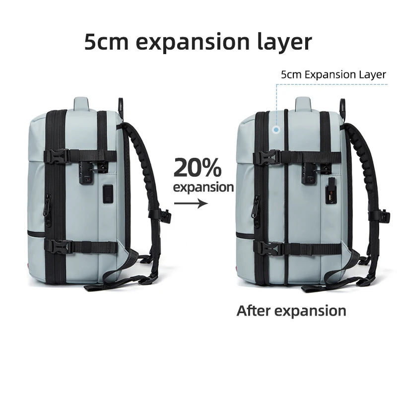 Vacuum Compression Travel Backpack 16" – Laptop & USB Charging