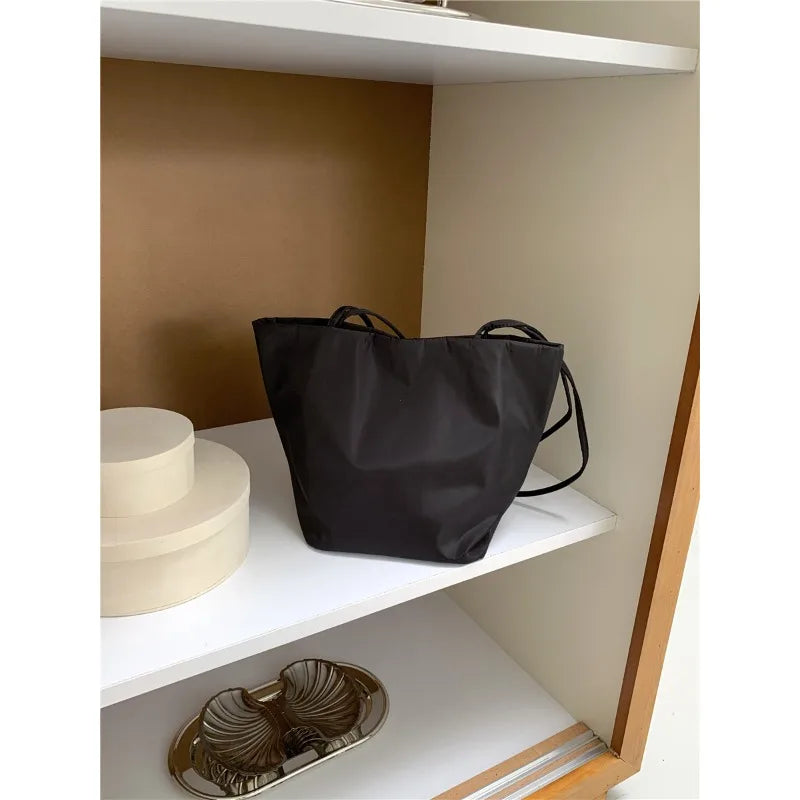 Nylon Bucket Tote Bag for Women – Casual Shoulder Handbag