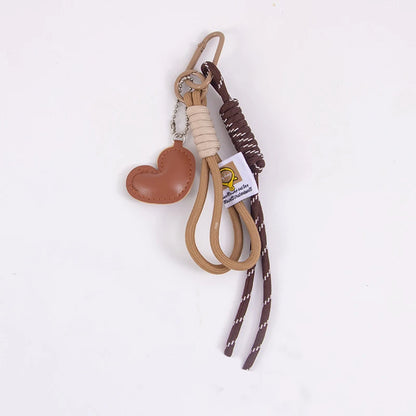 Y2K Leather Woven Rope Keychain Charm – Women's Bag Pendant