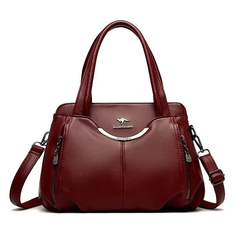 Leather Tote Shoulder Bag for Women – Large Crossbody Handbag