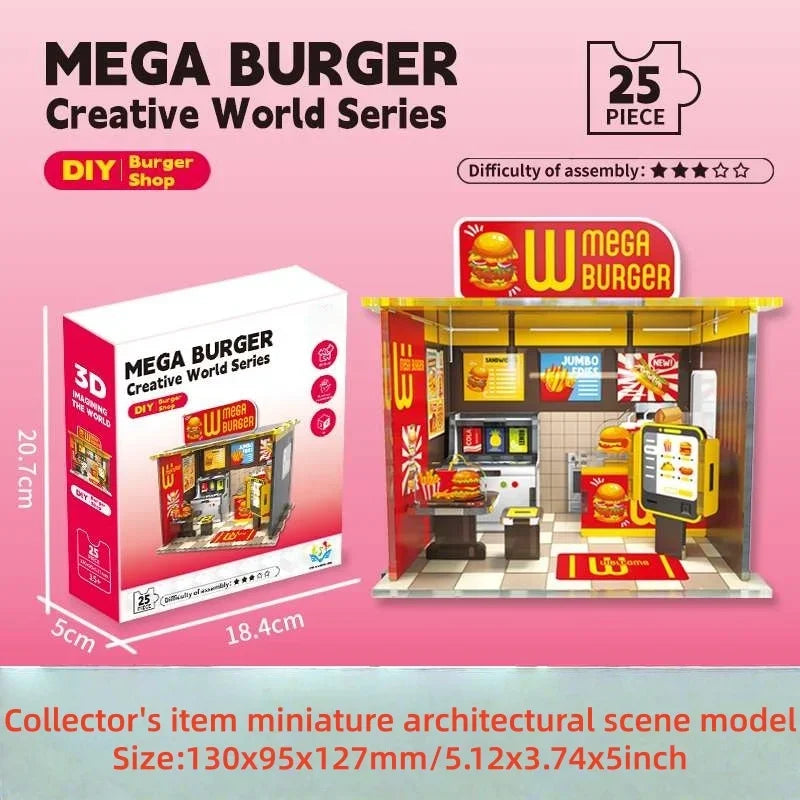 3D DIY Acrylic Puzzle Kit – Street View Miniature Scene Model