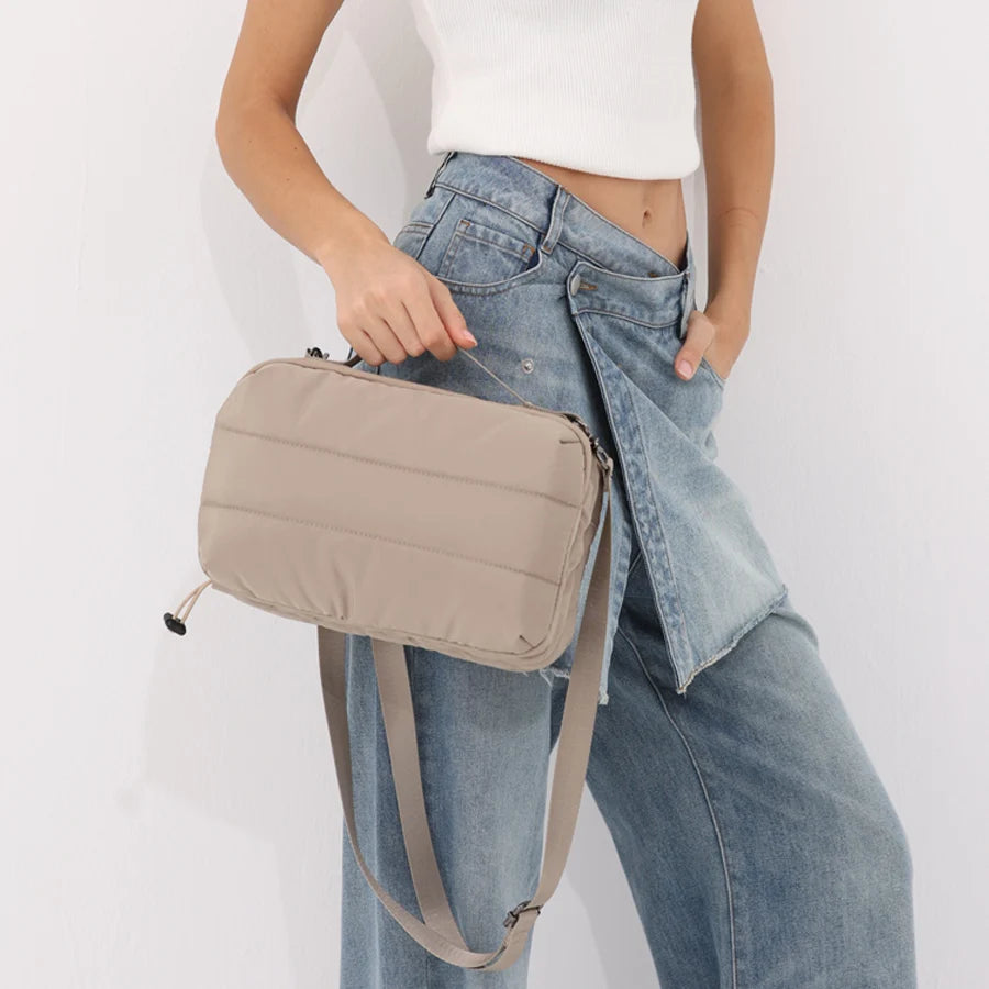 Casual Quilted Padded Square Shoulder Bags Creative Can Hold Kettle Outdoor Crossbody Bag