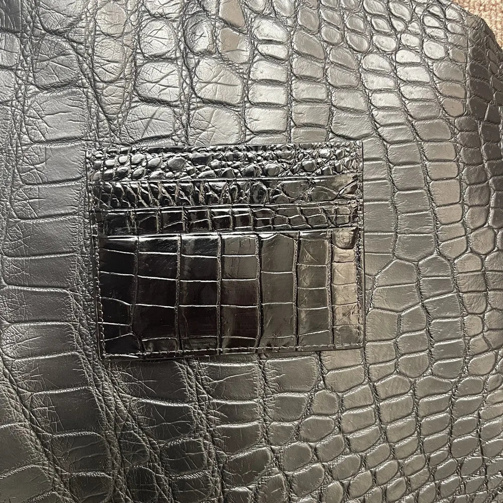 Crocodile Leather Men's Wallet with Custom Name