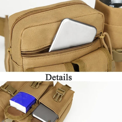 Tactical Waist Bag with Water Bottle Holder – Waterproof Fanny Pack