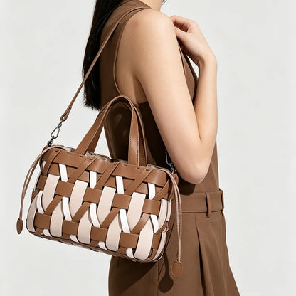 Woven Basket Handbag – 2-in-1 Shoulder & Crossbody Bag