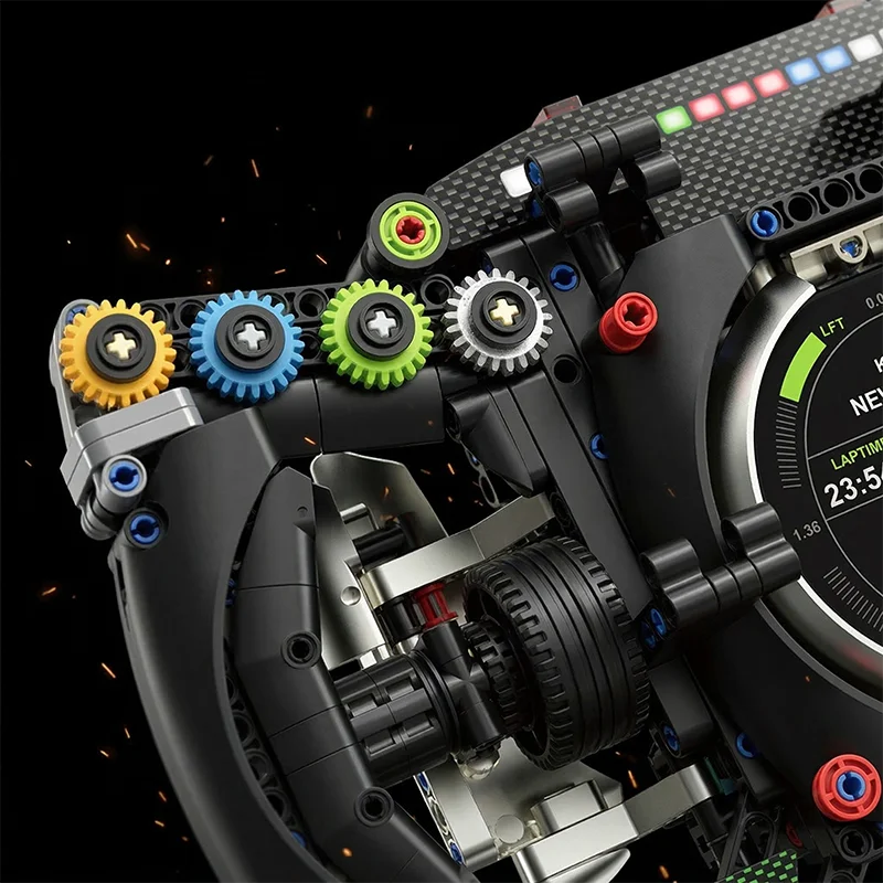 Racing Steering Wheel MOC Building Blocks – F1 Supercar Simulation Bricks