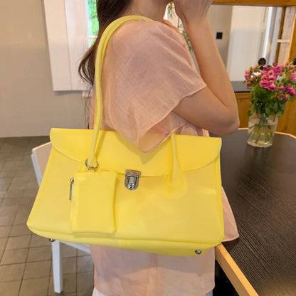 Large Capacity PVC Shoulder Bag – Women's Waterproof Handbag with Coin Purse
