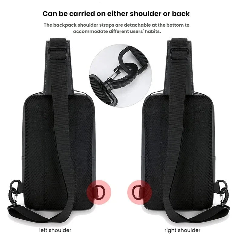 Men's Chest Bag Multi-Compartment Sling Shoulder Bag