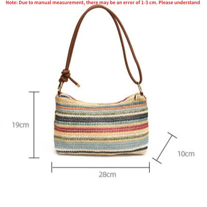 Bohemian Straw Crossbody Bag – Woven Beach Shoulder Bag for Women