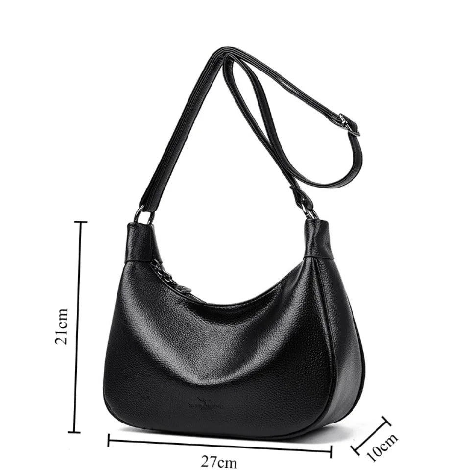 Women's PU Leather Hobo Shoulder Bag – Soft Crossbody Purse