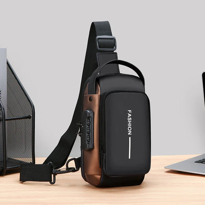 Anti-Theft Chest Bag for Men – USB Charging Crossbody Sling