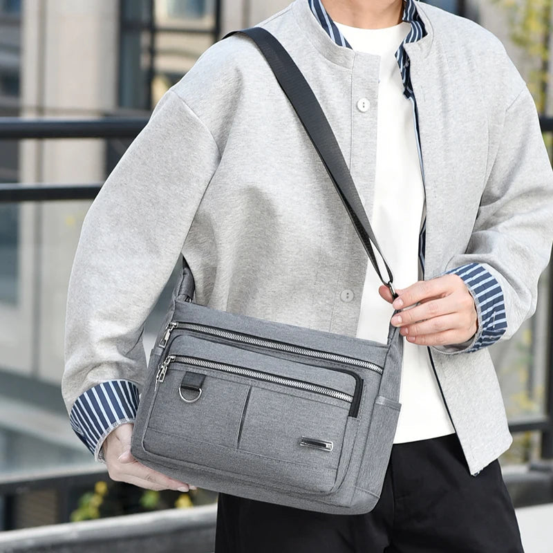 Men's Multi-Pocket Crossbody Bag with Adjustable Shoulder Strap