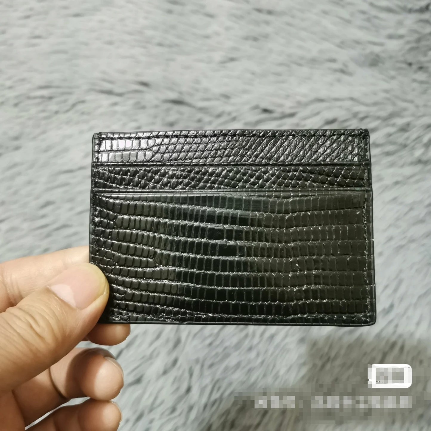 Snakeskin Leather Card Holder – Slim Multi-Slot Wallet for Men