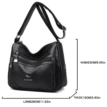 Crossbody Shoulder Bag for Women – Soft PU Leather, Multi-Pocket