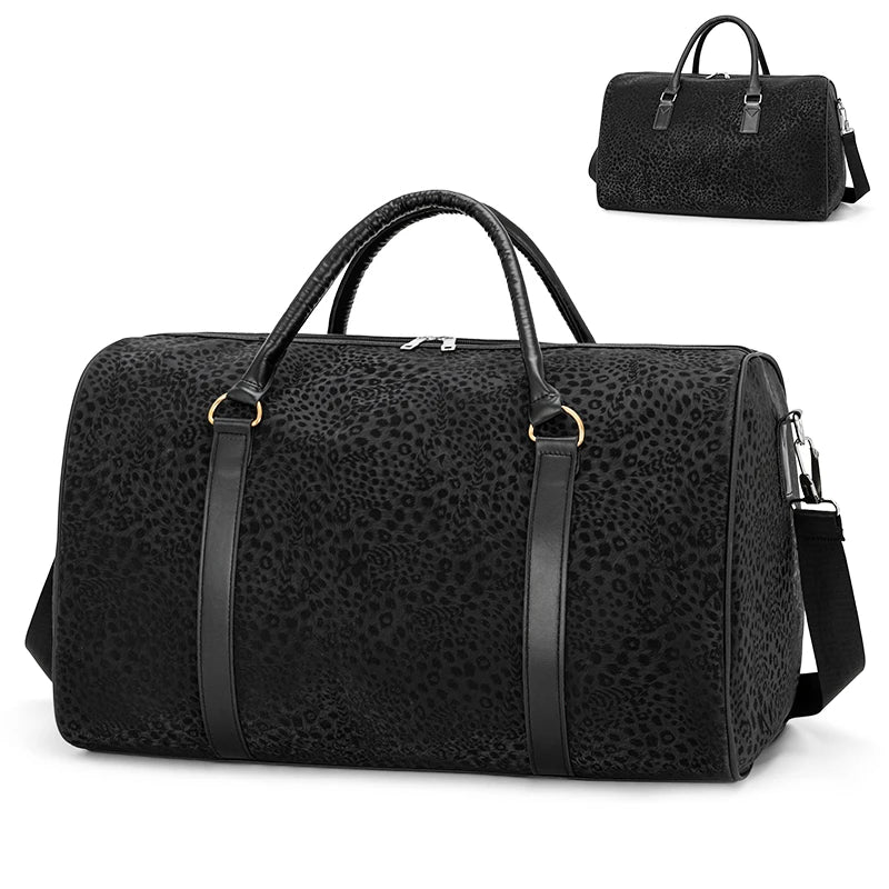 Leopard Pattern Men's Travel Duffle Bag | Overnight Weekender