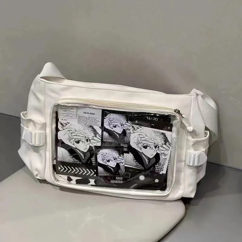 Anime Postcard Display Crossbody Bag Clear Window Messenger Bag