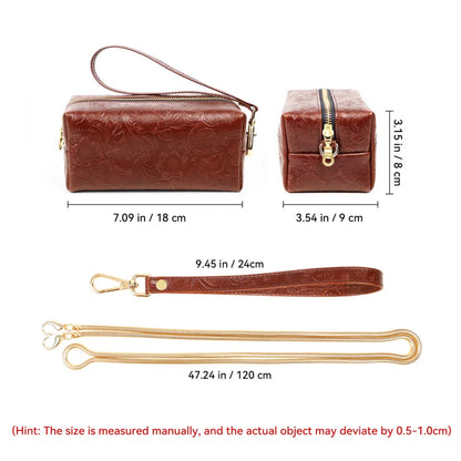 Leather Crossbody Phone Bag for Women – Dual-Use Zipper Purse
