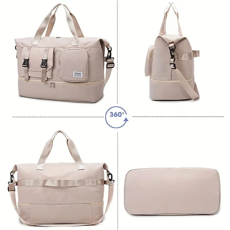 Weekender Duffle Bag Large Capacity with Shoe Compartment for Women