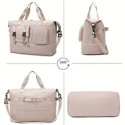 Weekender Duffle Bag Large Capacity with Shoe Compartment for Women