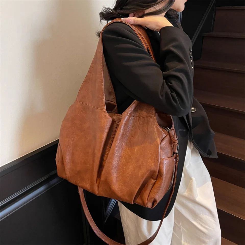 Soft PU Leather Hobo Bag – Women's Crossbody Shoulder Handbag