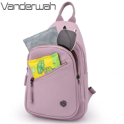 Women's Waterproof Nylon Sling Chest Bag – Lightweight Crossbody Shoulder Bag
