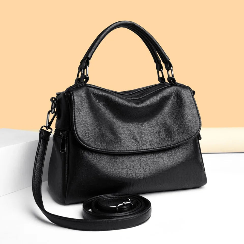 Women's Leather Doctor Bag – Crossbody Shoulder Handbag
