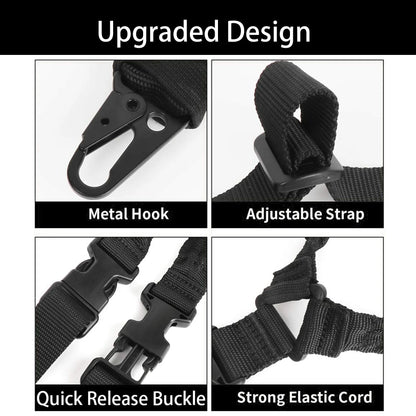 Tactical Bungee Rifle Sling with Metal Hook & Shoulder Pad