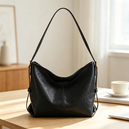 Women's Retro PU Leather Crossbody Bag – Large Capacity Hobo Handbag