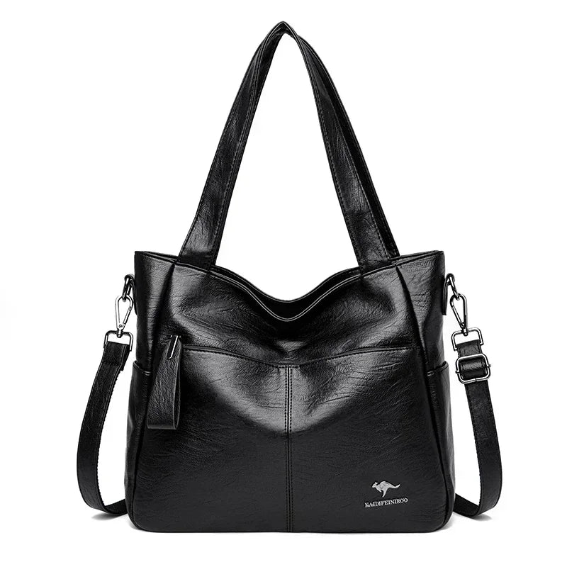 Leather Tote Shoulder Bag for Women – Large Crossbody Handbag