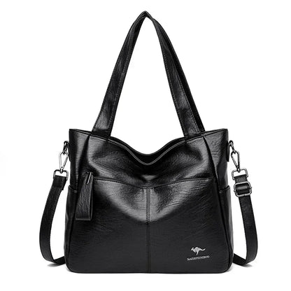 Leather Tote Shoulder Bag for Women – Large Crossbody Handbag