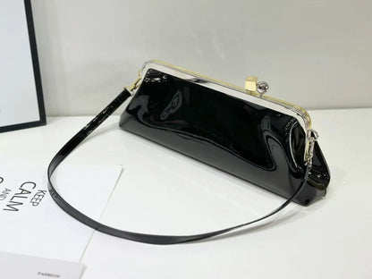 Style Hardware Clip Bag French Women S Pu Leather Single Shoulder Cross-Body Casual Handbag