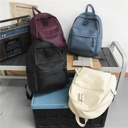 PU Leather School Backpack for Women & Teen Girls