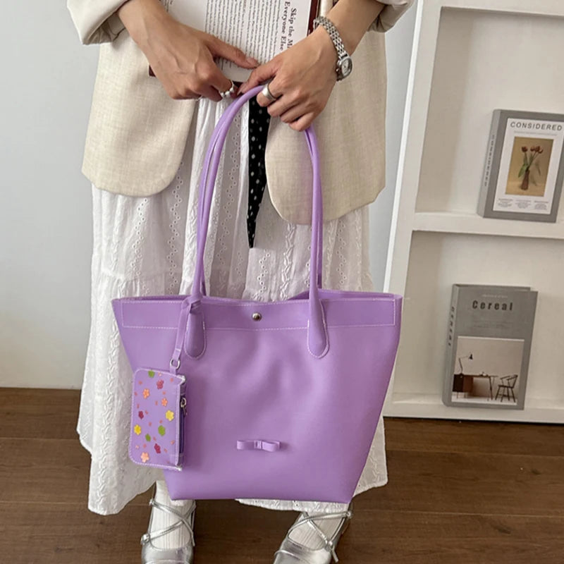 PVC Tote Bag with Mini Pouch – Large Capacity Waterproof Shoulder Bag