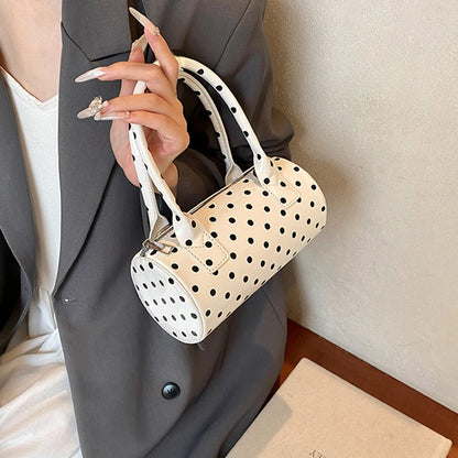 Polka Dot Boston Bag – Women's Lacquer Leather Shoulder Crossbody