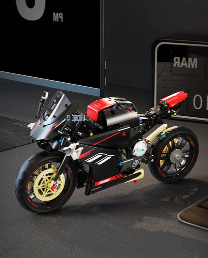 Racing Motorcycle MOC Building Blocks – 1:8 Scale Model Kit