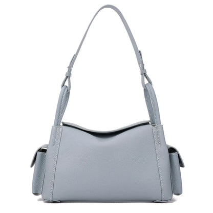 Genuine Cowhide Leather Hobo Shoulder Bag – Pebbled Minimalist Style