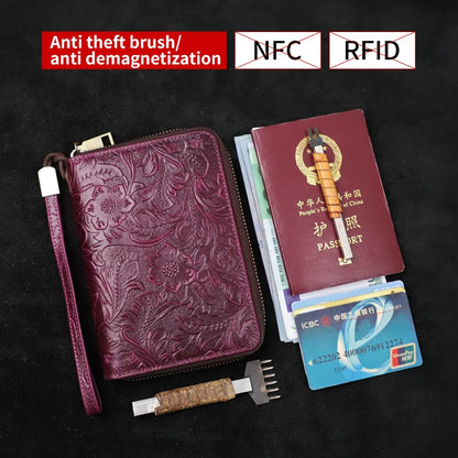 RFID Blocking Genuine Leather Clutch Wallet for Men – Passport