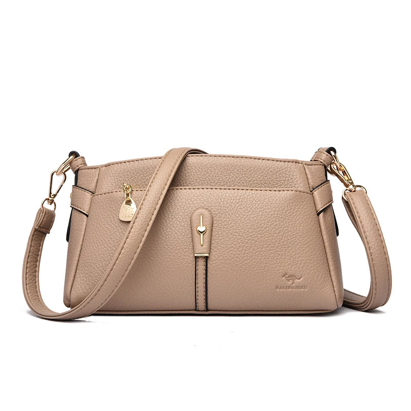 Soft Leather Shoulder Bag for Women – Luxury Crossbody Messenger Purse