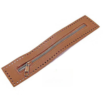 Leather Zipper Bag Bottom with Holes – 27cm Crochet Bag Base